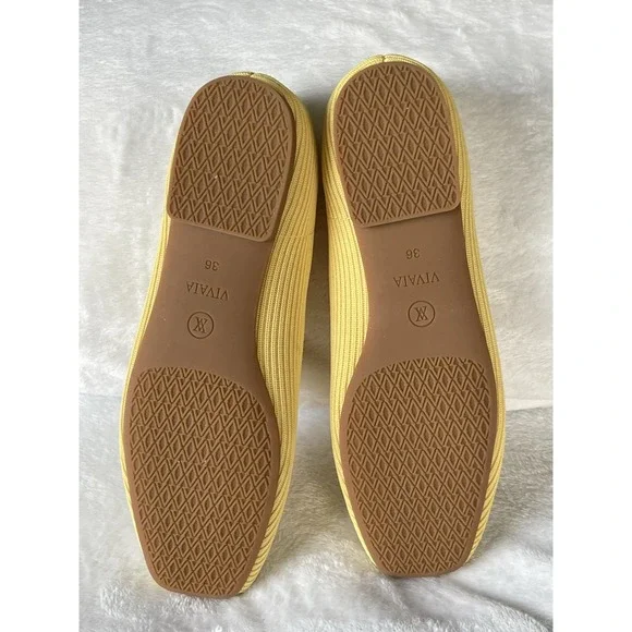 Vivaia Samantha Yellow Square Toe Classic Office Loafers Comfort Shoe 36 US6 - Picture 12 of 16